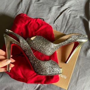 Christian Louboutin Glitter No Prive 120 Peep Toe